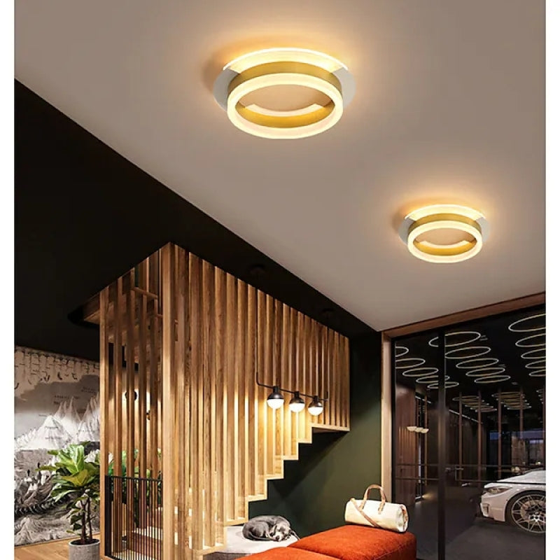 Wimetot Modern Simple Gold Flush Mount Ceiling Light, Square/Round
