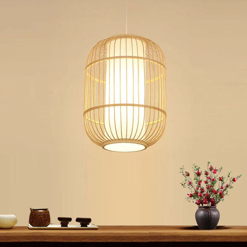 Taven Hand-Woven Knitted Rattan Bamboo Vintage Pendant Light-Relic Pieces