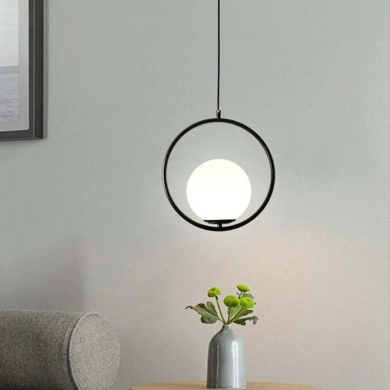 Dosenud Modern Globe Metal/Glass Pendant Light, 3 Style