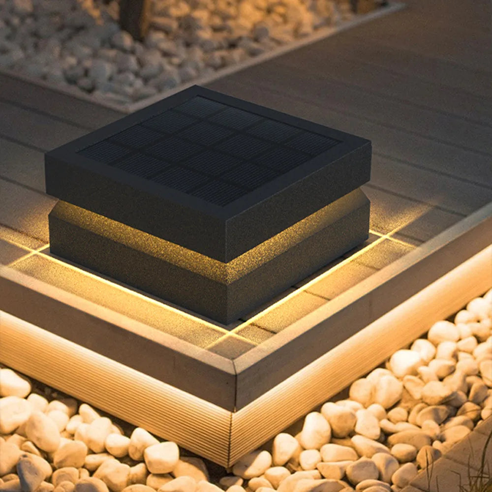 Corvex Outdoor Lamp Modern Concave Black Solar-Relic Pieces