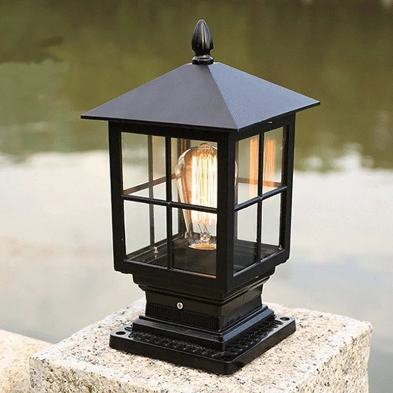 Arvico Outdoor Light Modern Glass Lantern LED Post-Relic Pieces