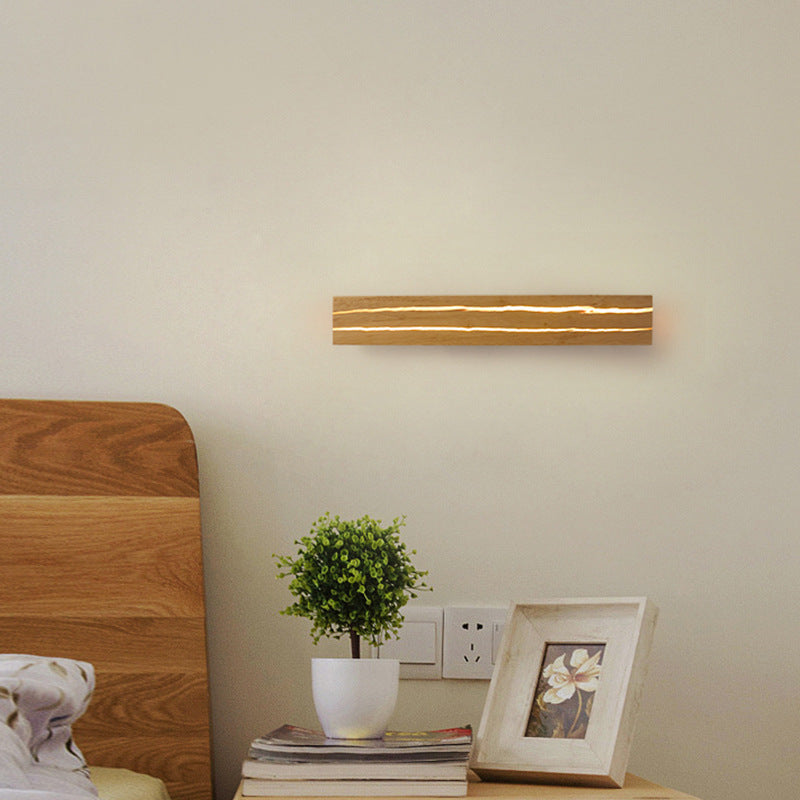 Cesinom Rotatable Crackle Nature Wood Board LED Wall Lamp