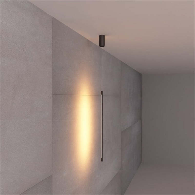 Tavix Minimalist Linear Pendant Light Bedside, Black-Relic Pieces