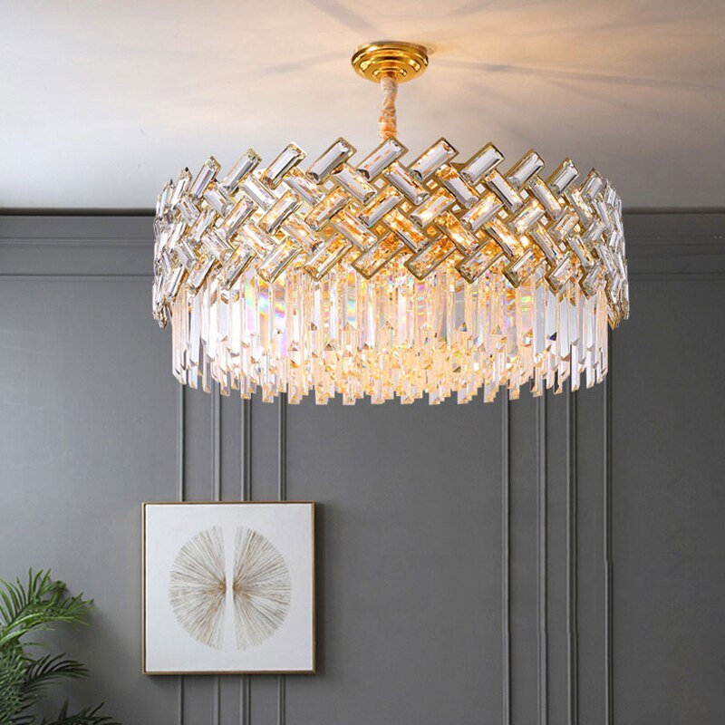Konamud Luxury Gold Chandelier, Crystal & Metal