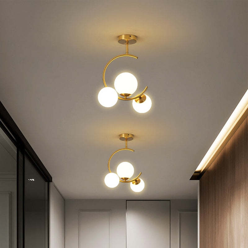 Liperir Modern Glass Globe Pendant Light, Metal & Glass, 3 Style