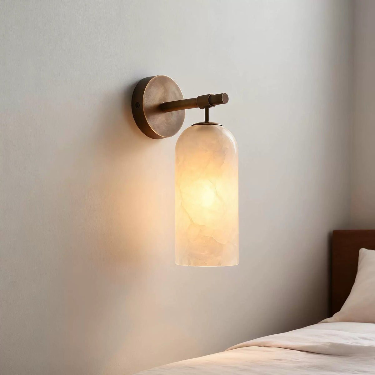 Albelaine Pillar Alabaster Wall Sconce