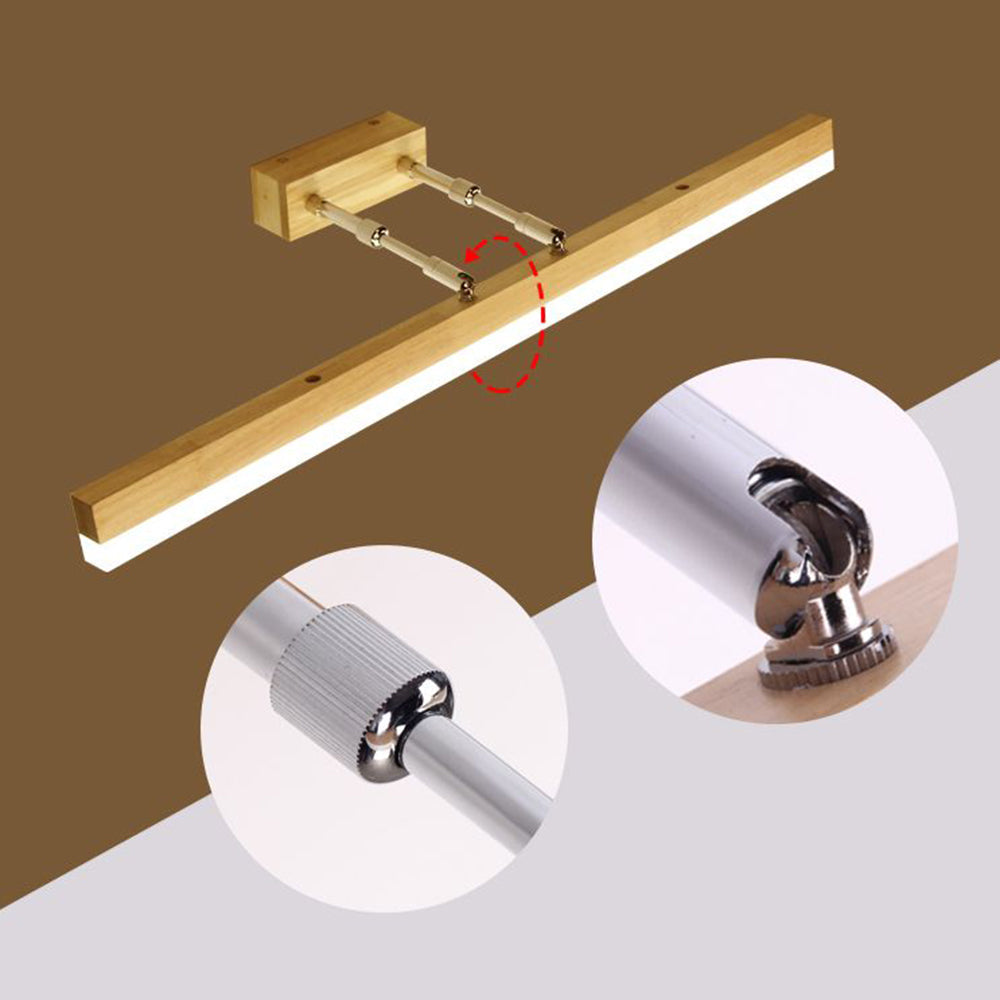 Cunodim Classic Wood Stretchable Mirror Vanity Bathroom Wall Lamp
