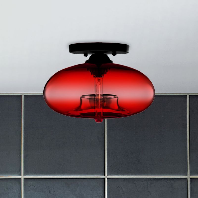 Suvekudi Industrial Art Deco Globe Flush Mount Ceiling Light Living Room