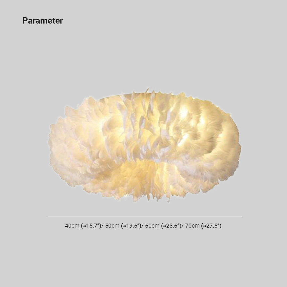 Velix Swan Feather Round Ceiling Light-Relic Pieces