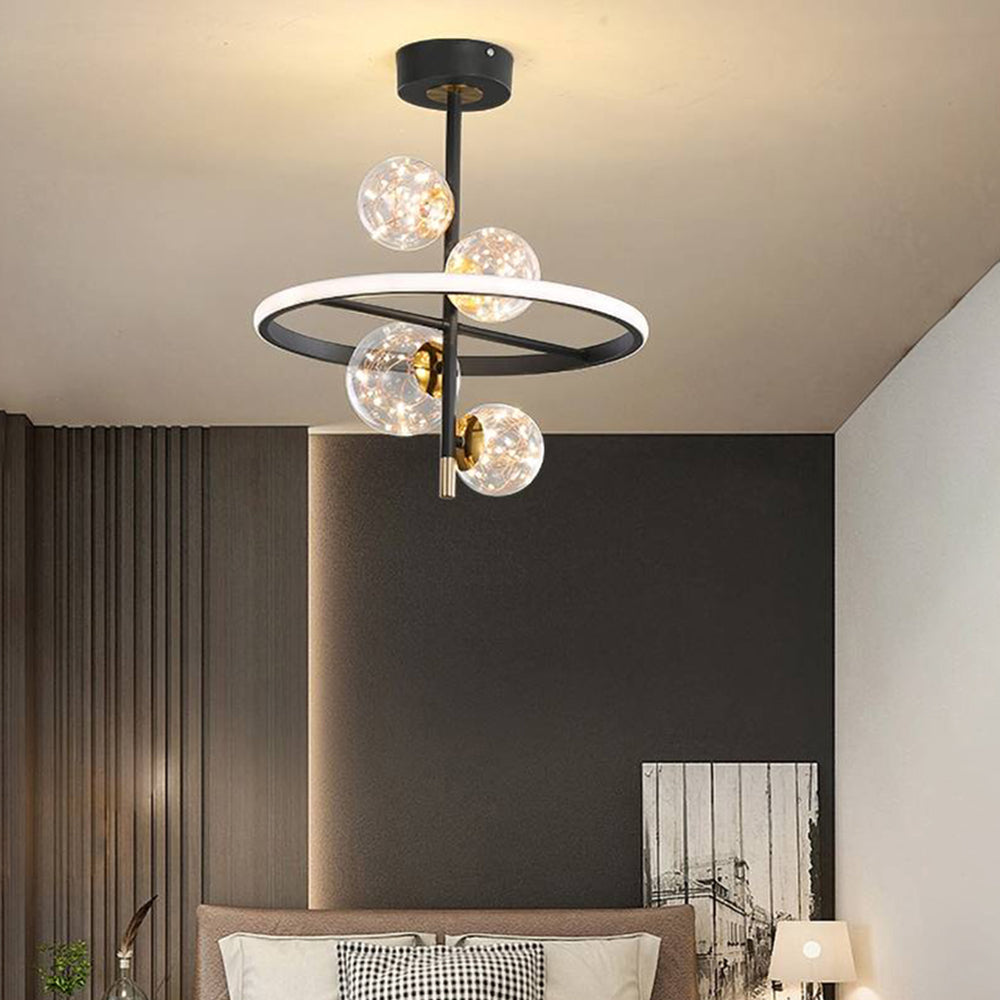 Resilak Semi-Flush Mount Ceiling Light, Gold & Black, 2 Style