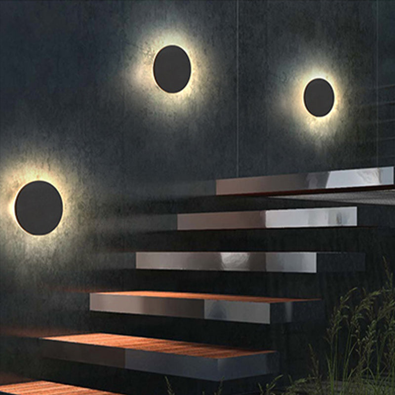 Dori Minimalist Round/Square Outdoor Wall Lamp LED, Black/White-Relic Pieces