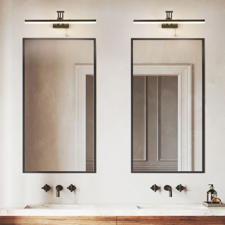 Moverar Linear Arc Light Poles Metal Black Vanity Wall Lamp