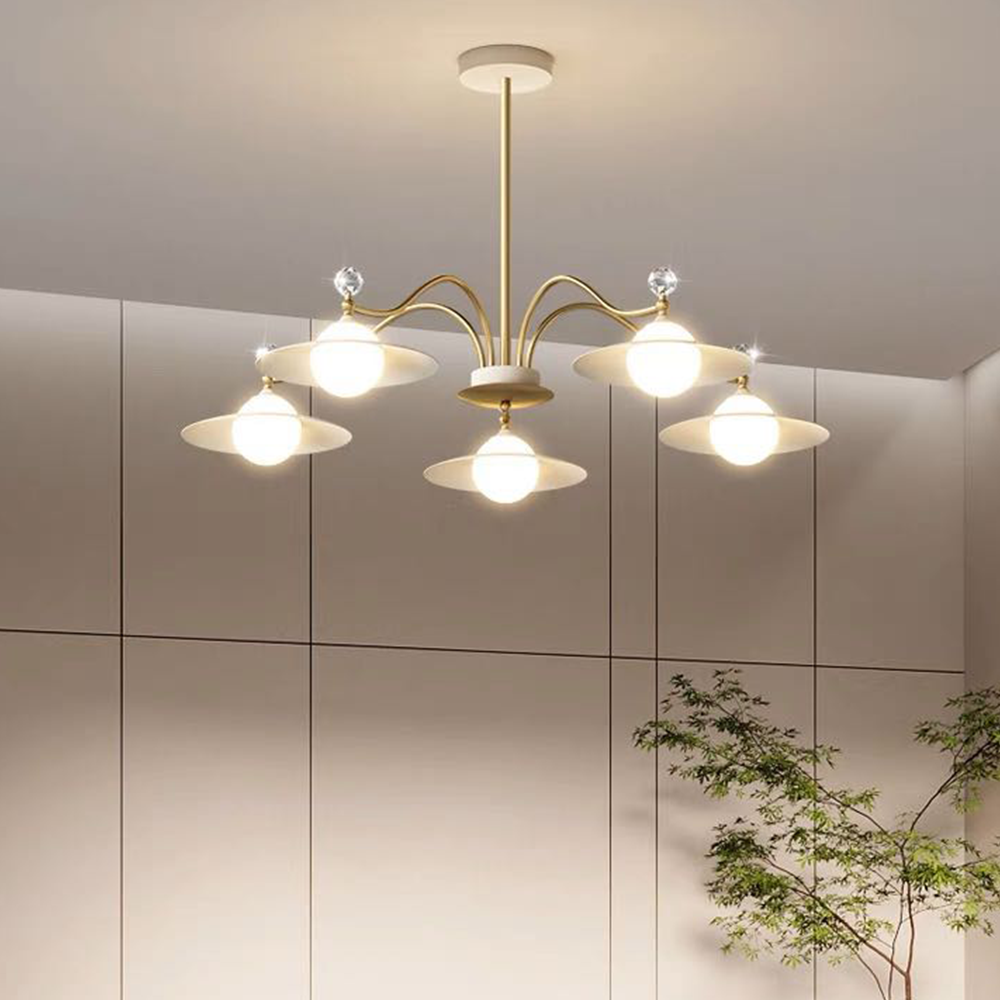 Jelidur Blown Gold Chandelier, 6/8 Heads