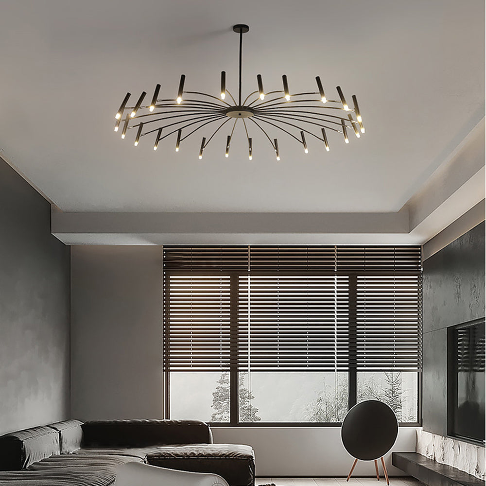 Pumapir Modern Blown Linear Metal Multi-heads Chandelier