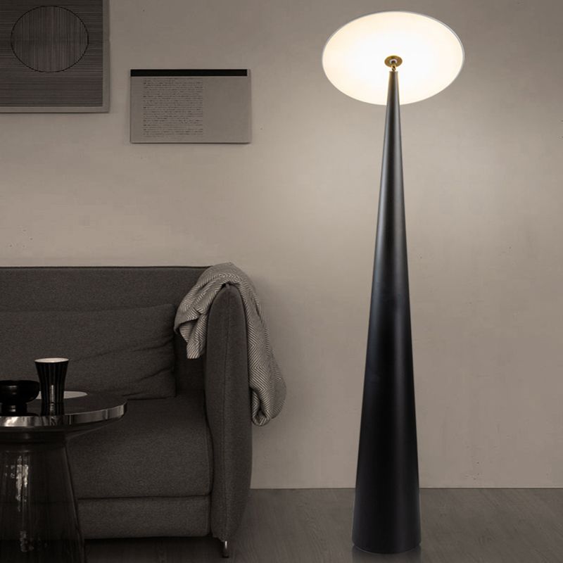 Tasover Modern Saucer Shaped Metal Floor Lamp,Black