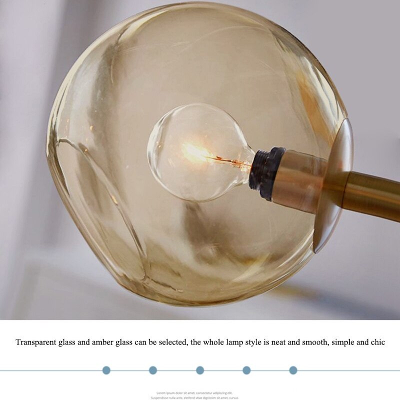 Copates Modern Glass Globe Bubble Pendant Light Black/Gold