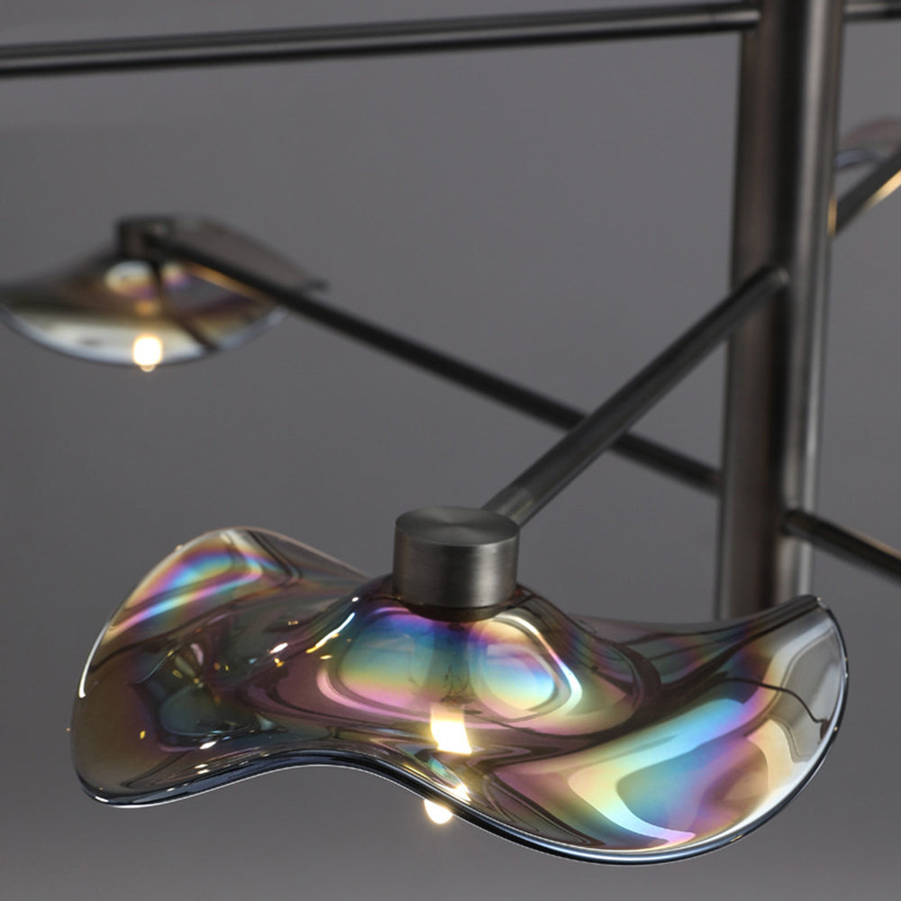 Sudegan Modern Branch Metal Pendant Light, Clear/Multicolor