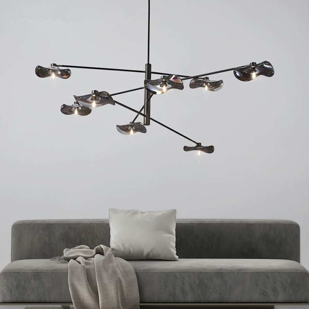 Sudegan Modern Branch Metal Pendant Light, Clear/Multicolor