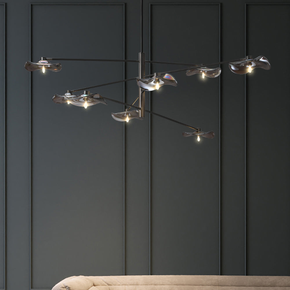 Sudegan Modern Branch Metal Pendant Light, Clear/Multicolor