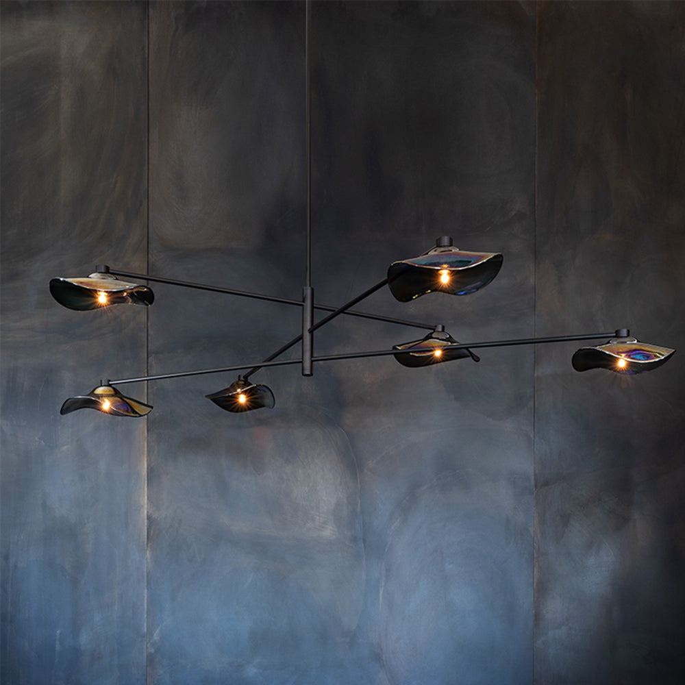Sudegan Modern Branch Metal Pendant Light, Clear/Multicolor