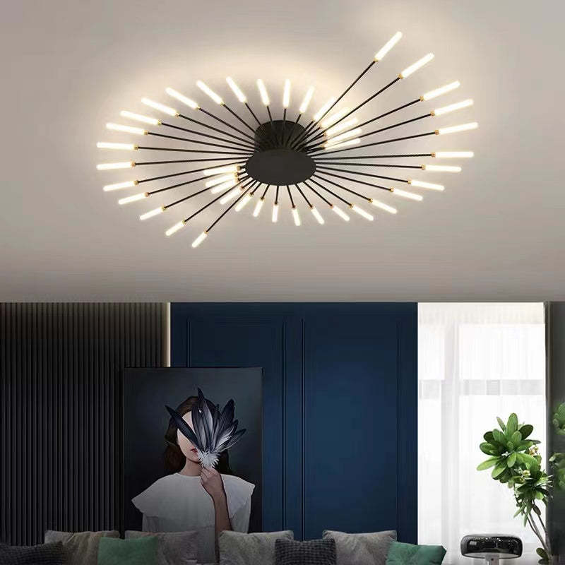 Kovon Flush-Mount Ceiling Light Fireworks, Black/Gold-Relic Pieces