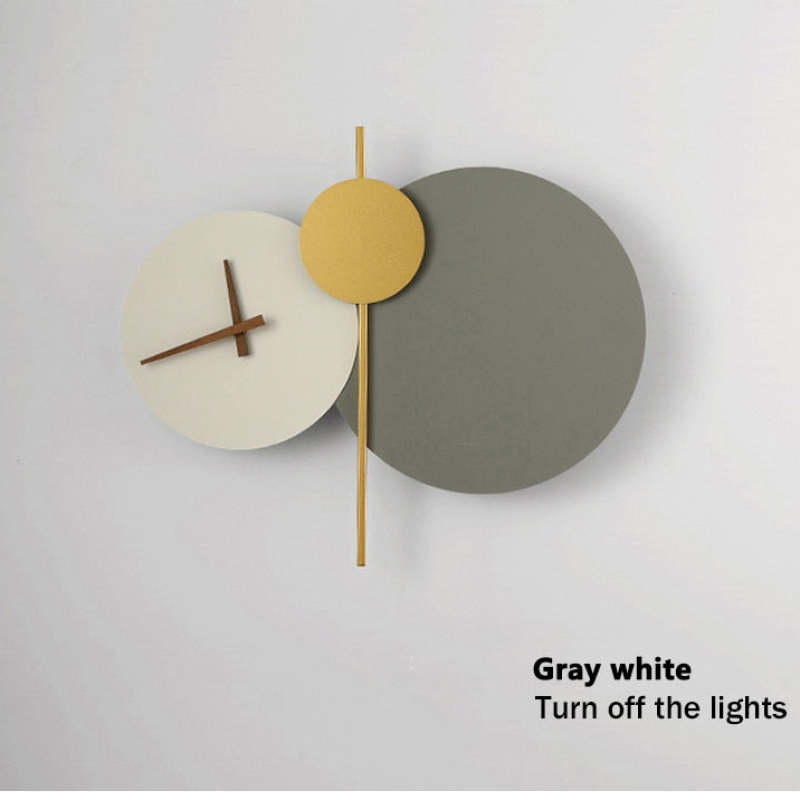 Labovak Modern Clock Metal Painted Wall Light LED Light Bedroom