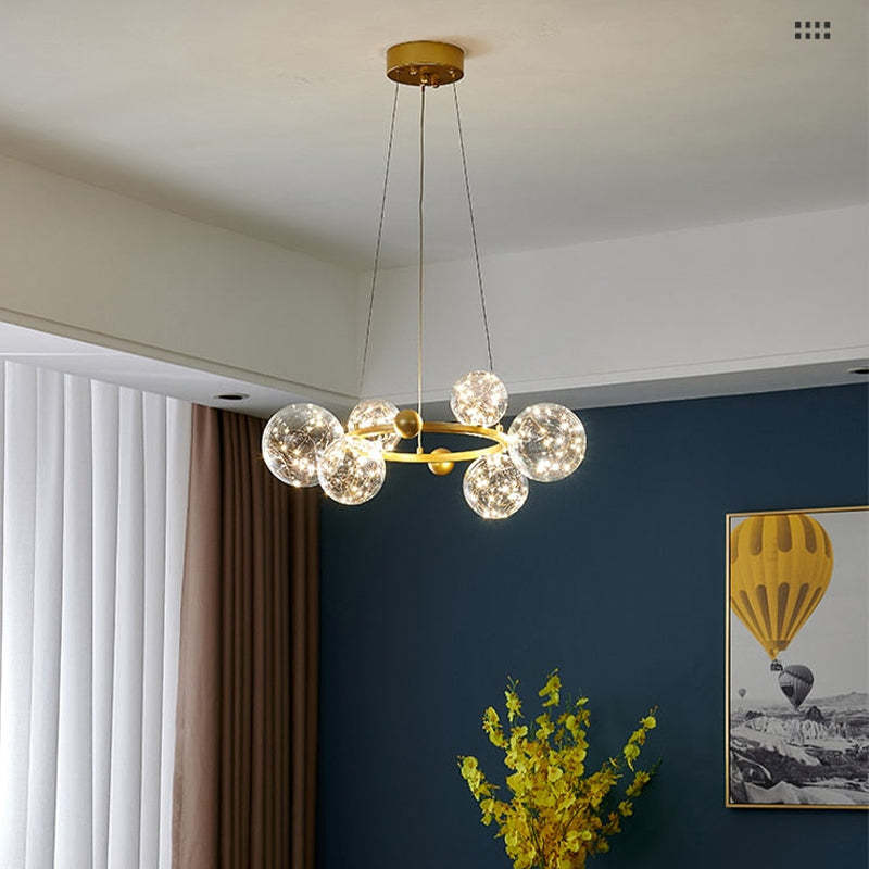Husotim Art Deco Luminous Sphere Cluster Glass Pendant Light