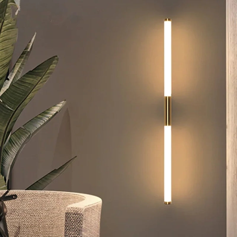 Aeri Minimalist Linear Wall Lamp, Gold-Relic Pieces