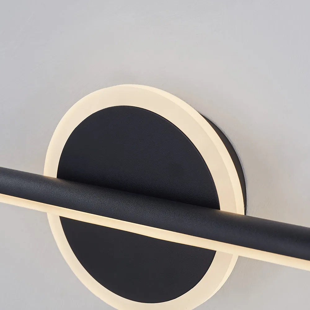 Januked LED Linear Mirror Front Vanity Wall Lamp, Black/Gold