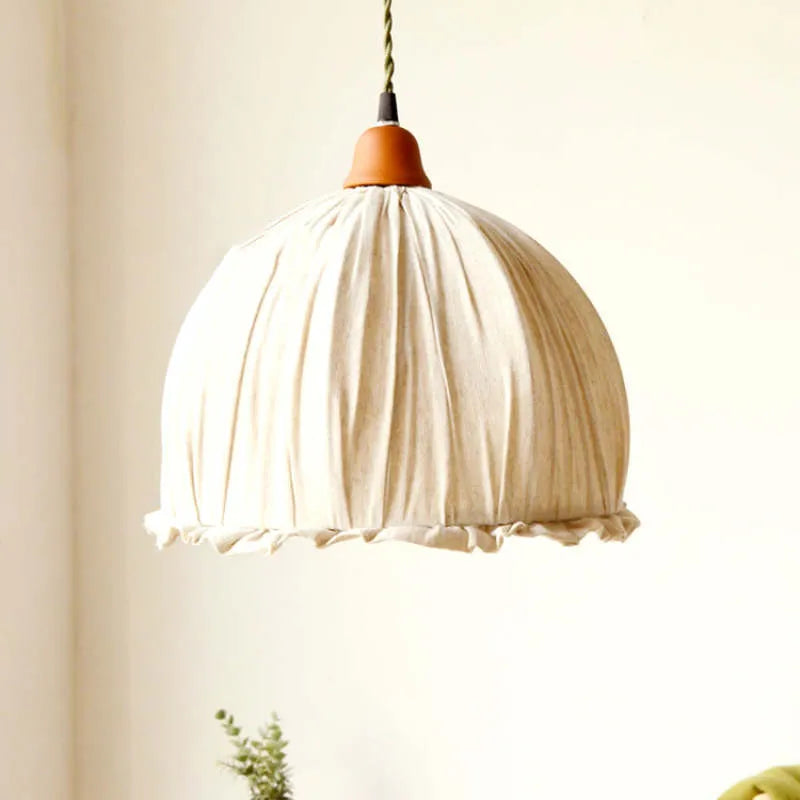 Teo Vintage Pendant Light Beige, Fabric-Relic Pieces