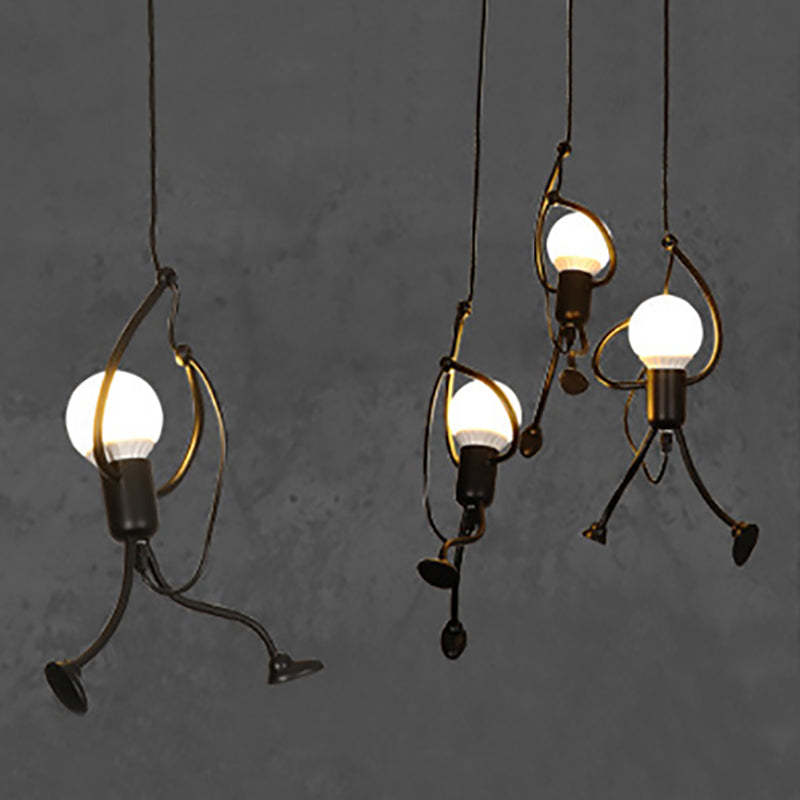 Esi Retro Modern Iron Man Pendant Light, Black-Relic Pieces