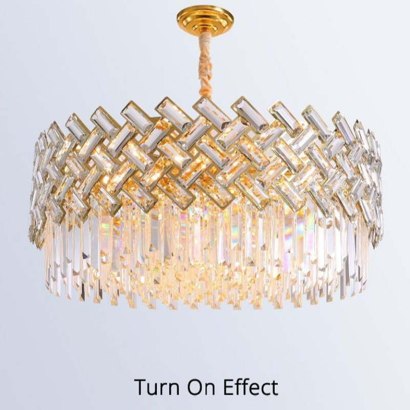 Konamud Luxury Gold Chandelier, Crystal & Metal
