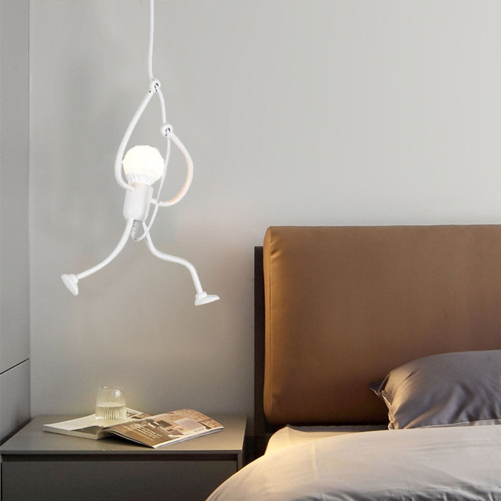 Esi Retro Modern Iron Man Pendant Light, Black-Relic Pieces