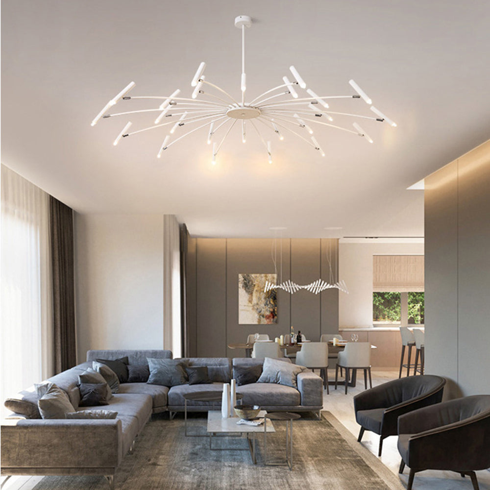 Pumapir Modern Blown Linear Metal Multi-heads Chandelier