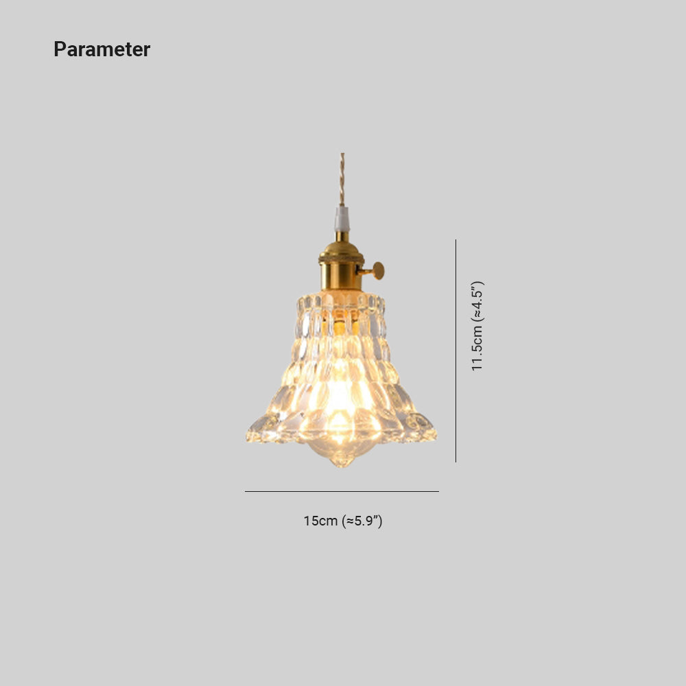 Ledivar Art Deco Blown Brass & Glass Pendant Light, 7 Styles