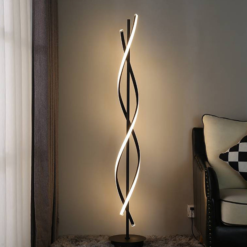 Pakaret Postmodern Linear Floor Lamp, Black/White
