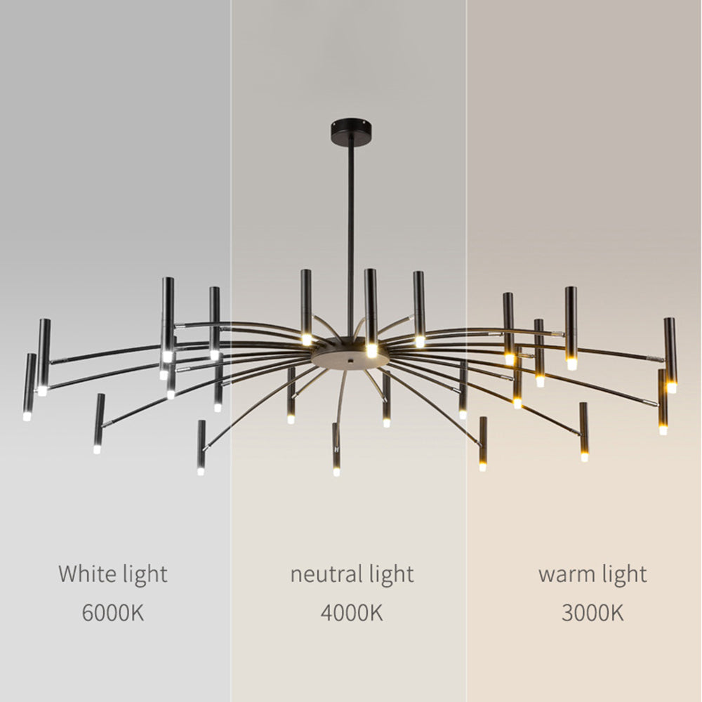 Pumapir Modern Blown Linear Metal Multi-heads Chandelier