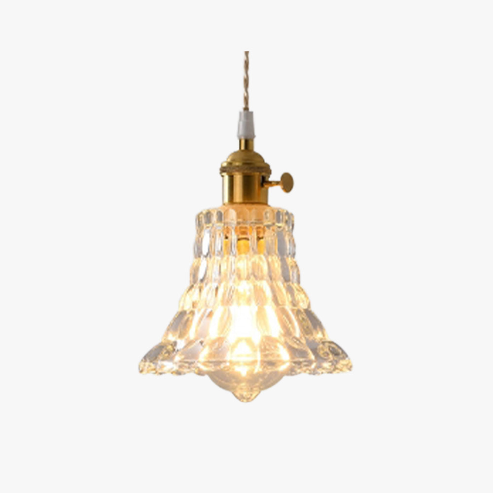 Ledivar Art Deco Blown Brass & Glass Pendant Light, 7 Styles