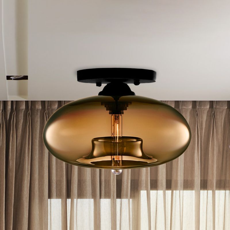 Suvekudi Industrial Art Deco Globe Flush Mount Ceiling Light Living Room