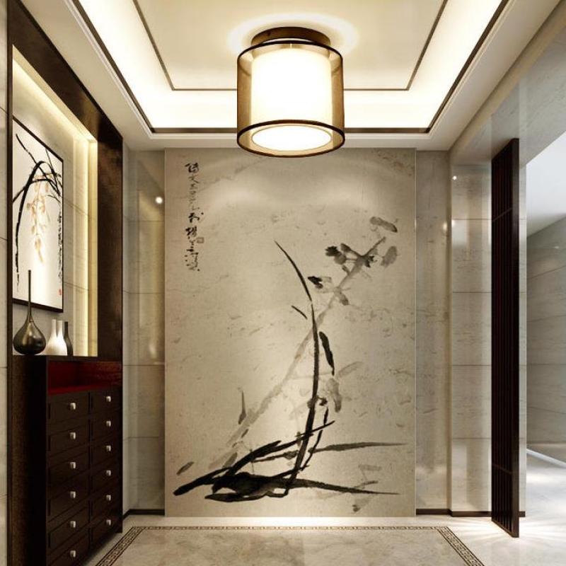 Febetar Modern Metal & Fabric Flush Mount Ceiling Light, 2 Style