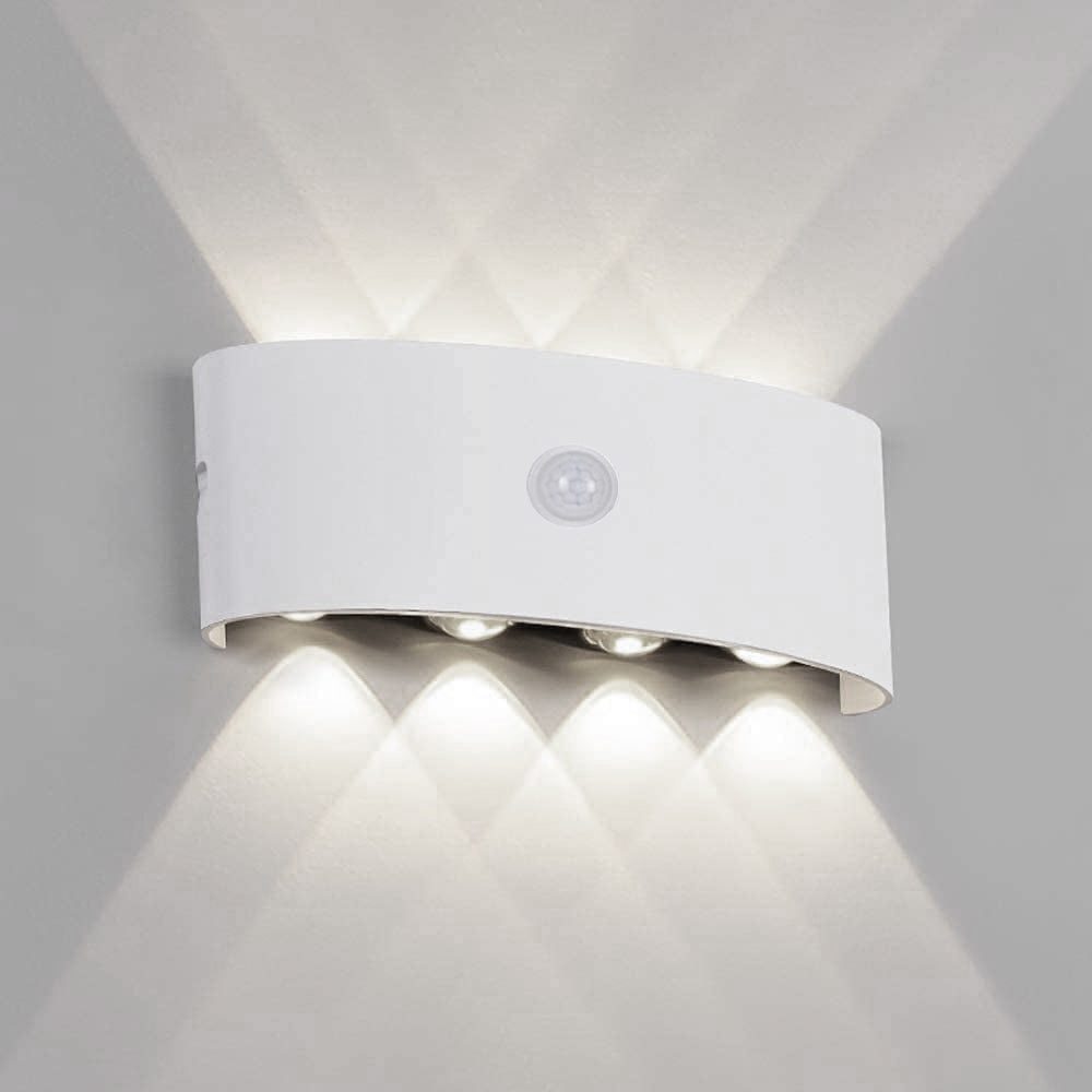Pikitur Modern Simple Metal/ Fixtures Up And Down LED Light Wall Lamp, Black/White