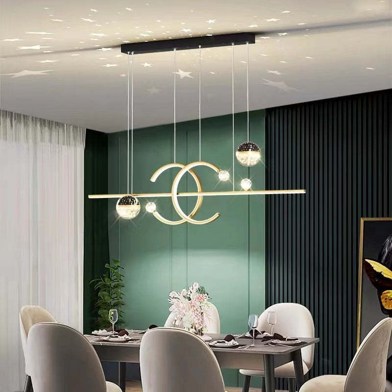 Tosidel Pendant Light Double-C, Gold/Black Starry-sky