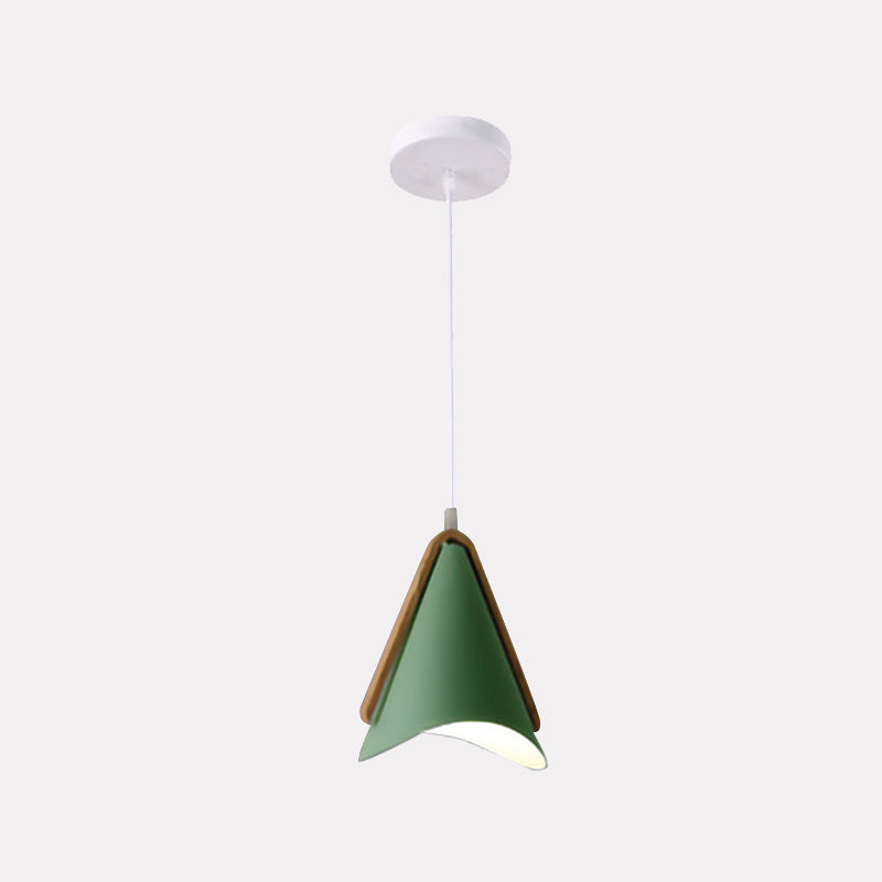 Jegogas Modern Cone Pendant Light, Wood/Metal