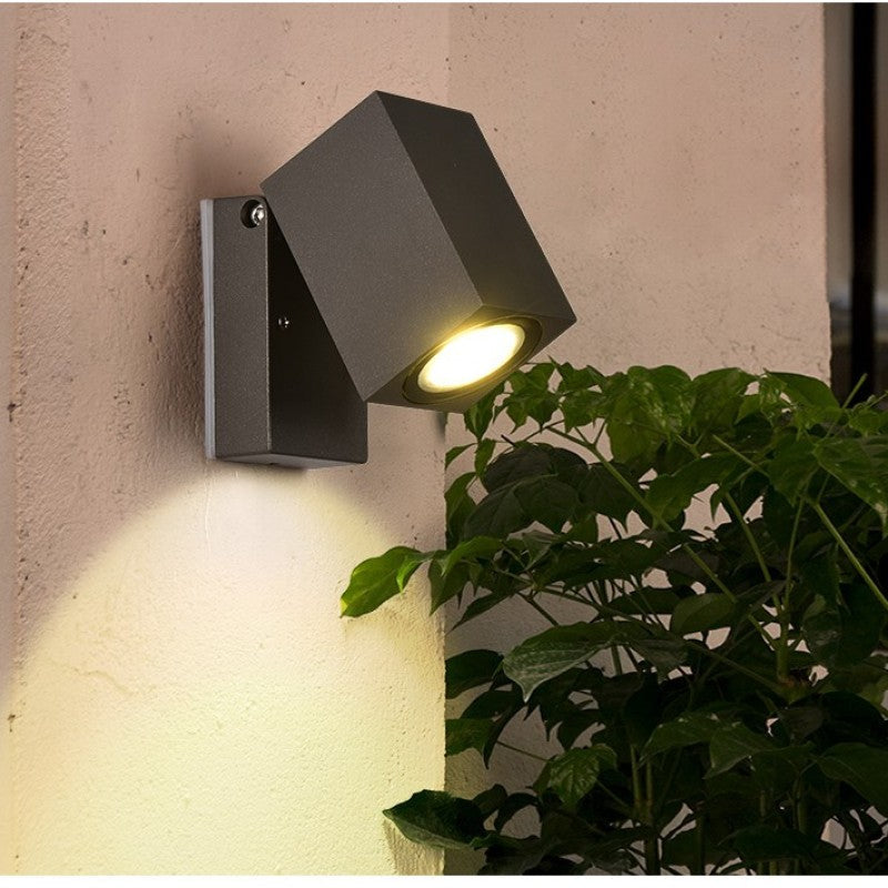 Lyris Wall Lamp Modern Outdoor Rotatable Spotlight Black-Relic Pieces