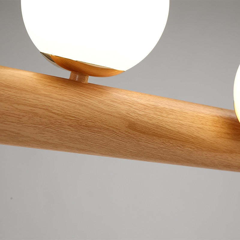 Taribid Glass Bubble Pendant Light Wood/Walnut