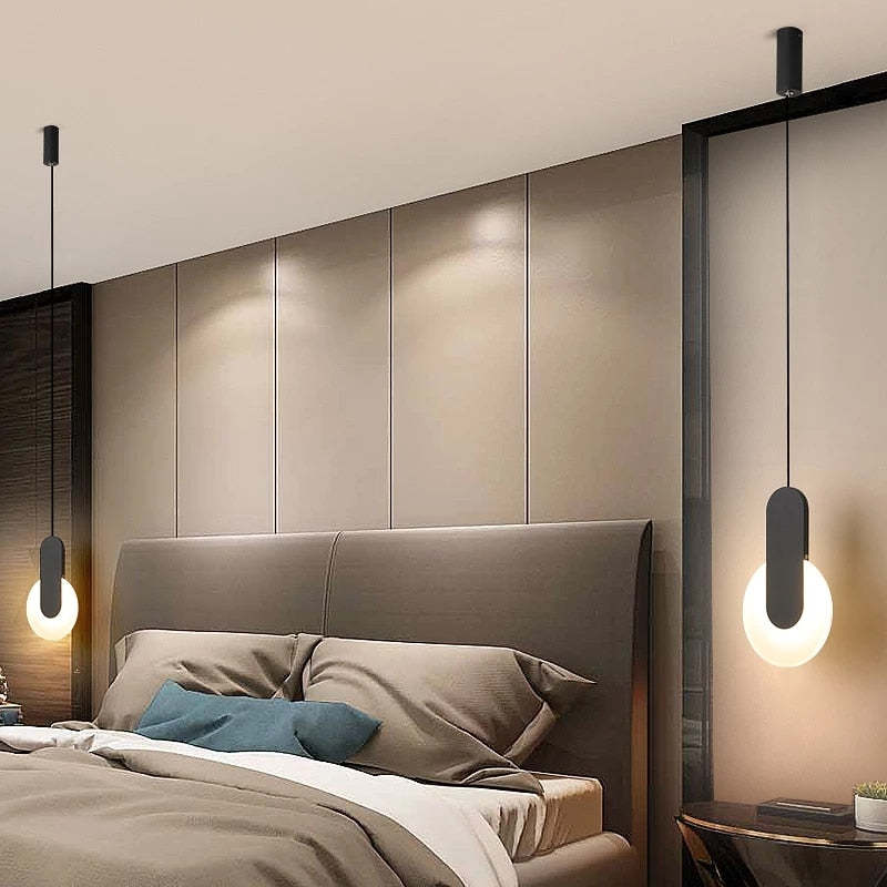 Kori Modern LED Pendant Light Black/White Living Room-Relic Pieces