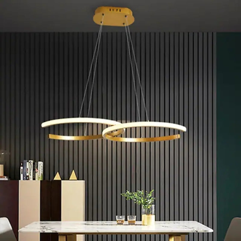 Hitosem Modern Minimalist Pendant Light, Double-C