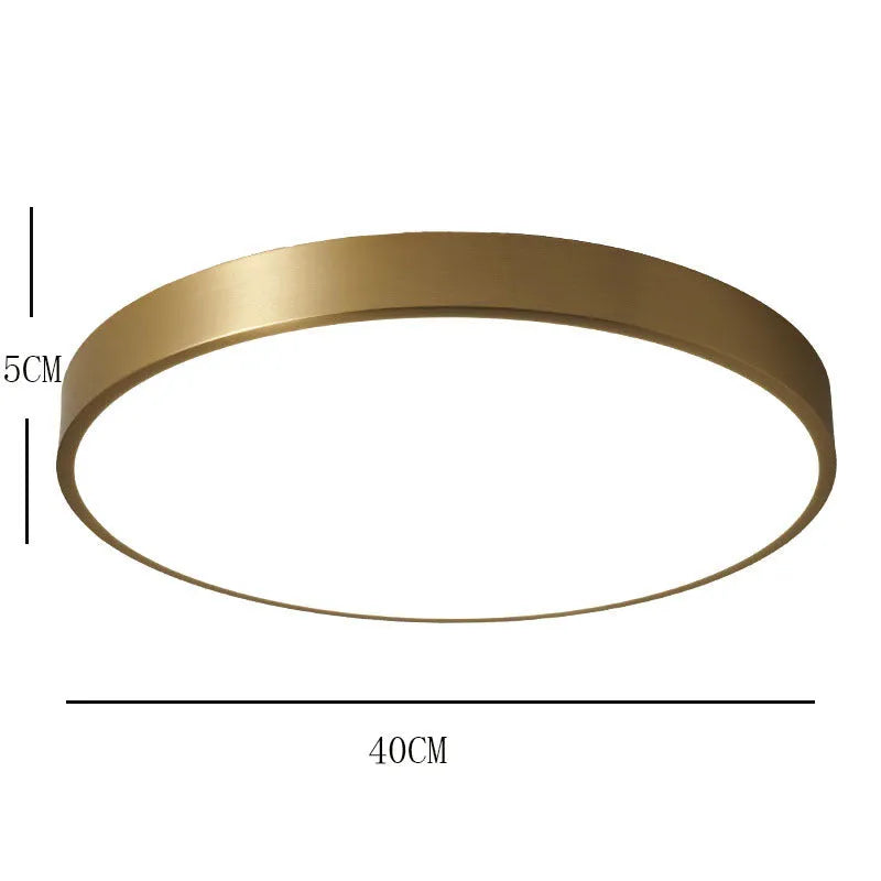 Sovubin Nordic LED Gold Round Ceiling Light, Metal &