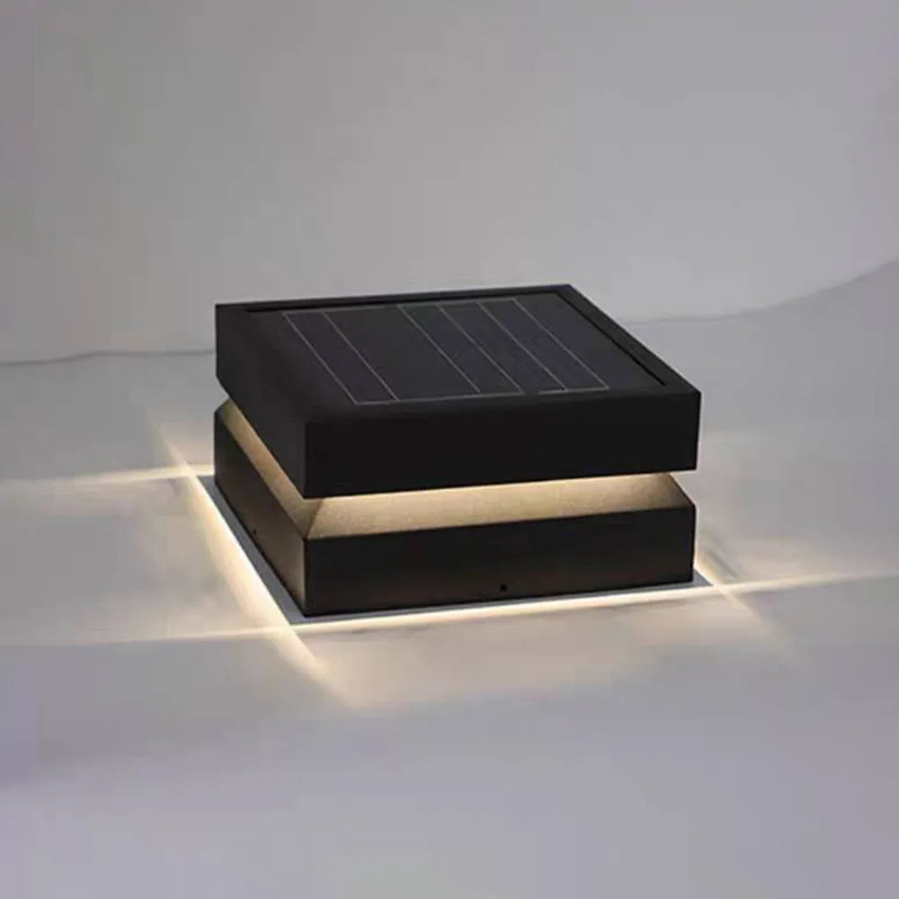 Corvex Outdoor Lamp Modern Concave Black Solar-Relic Pieces