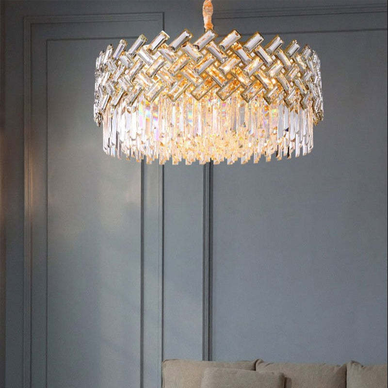 Konamud Luxury Gold Chandelier, Crystal & Metal